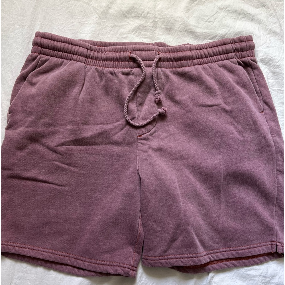 maroon cotton sweat shorts
